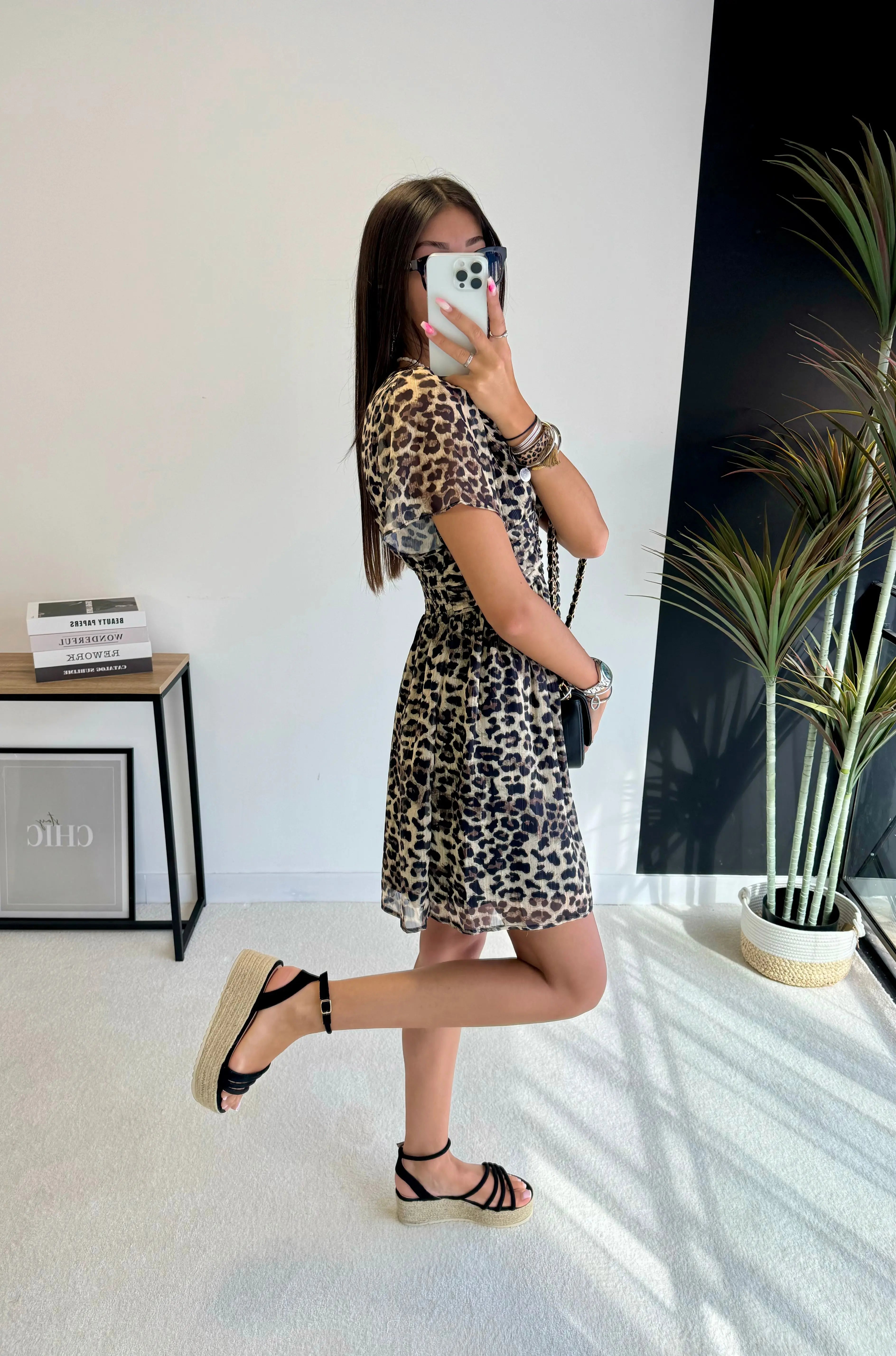 Robe courte léopard DS.Sélection