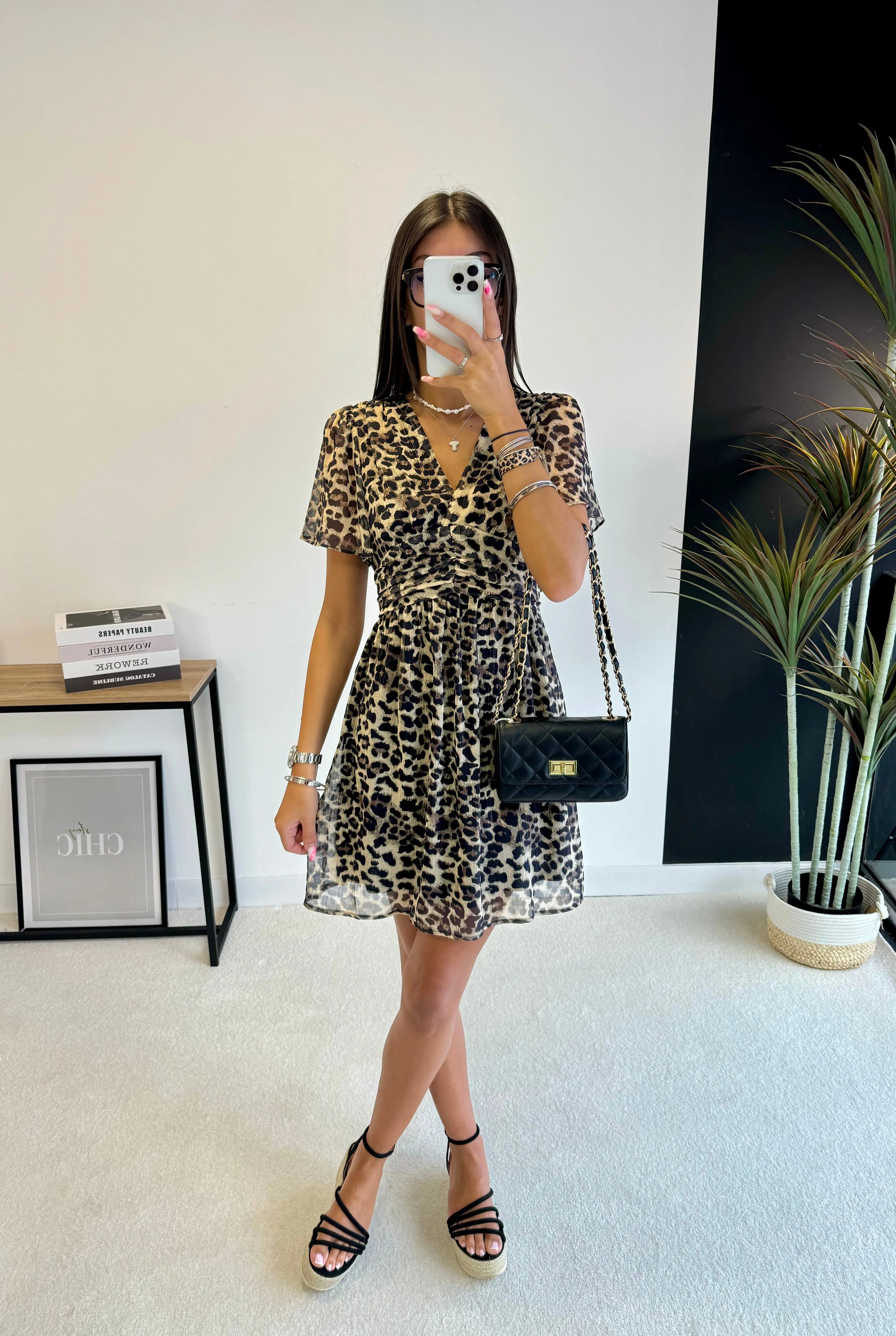Robe courte léopard DS.Sélection