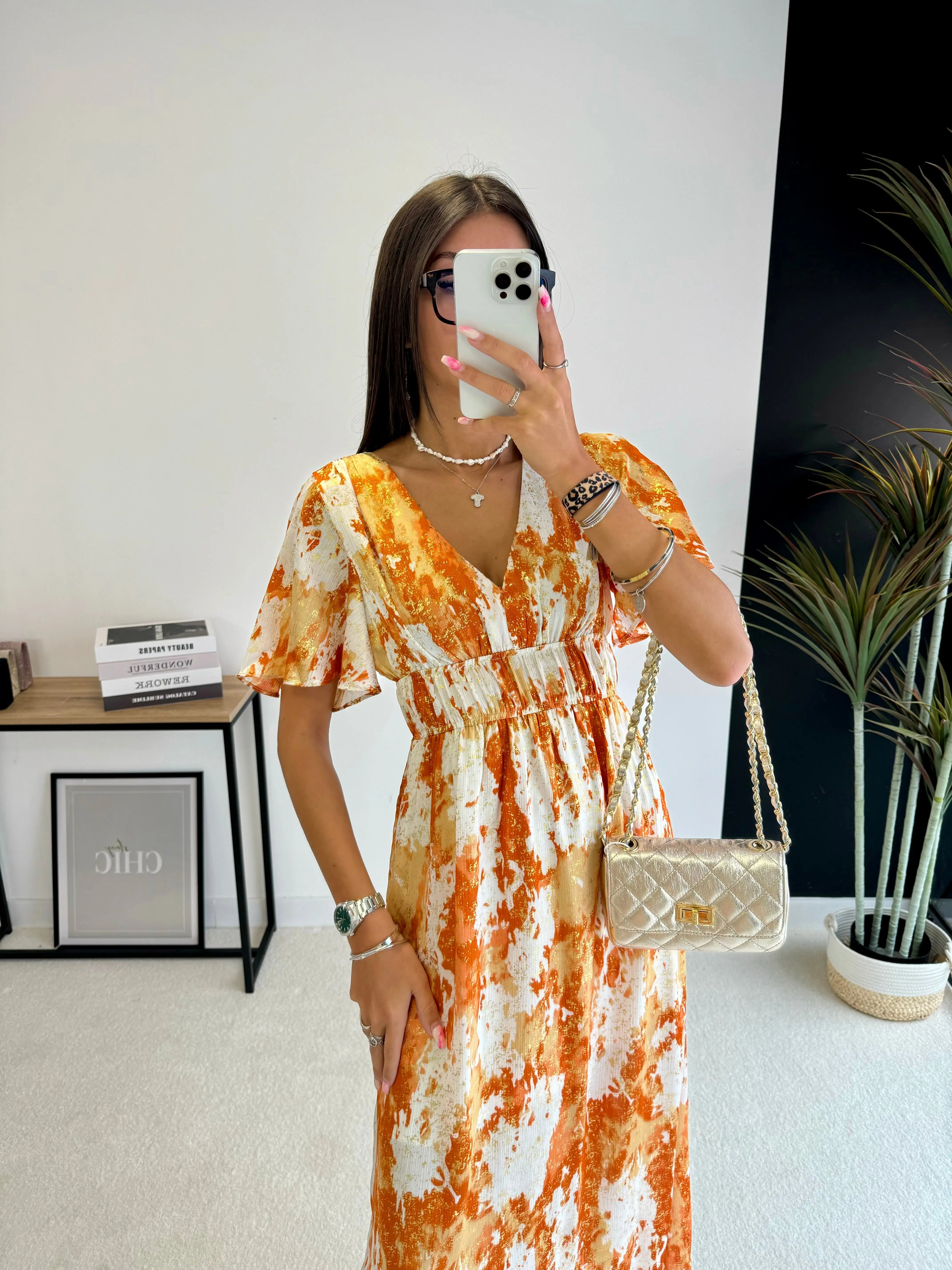 Robe longue orange DS.Sélection