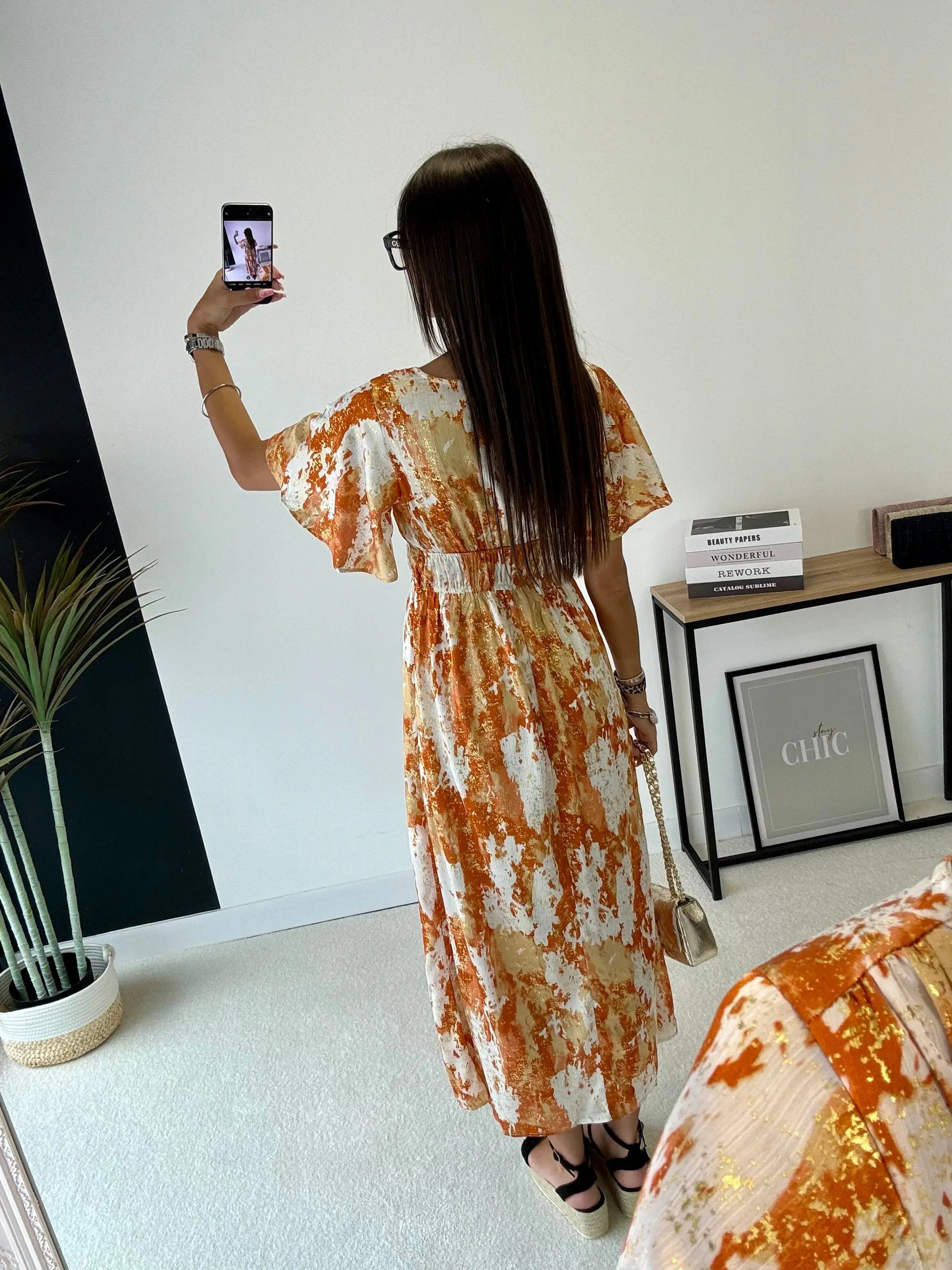 Robe longue orange DS.Sélection