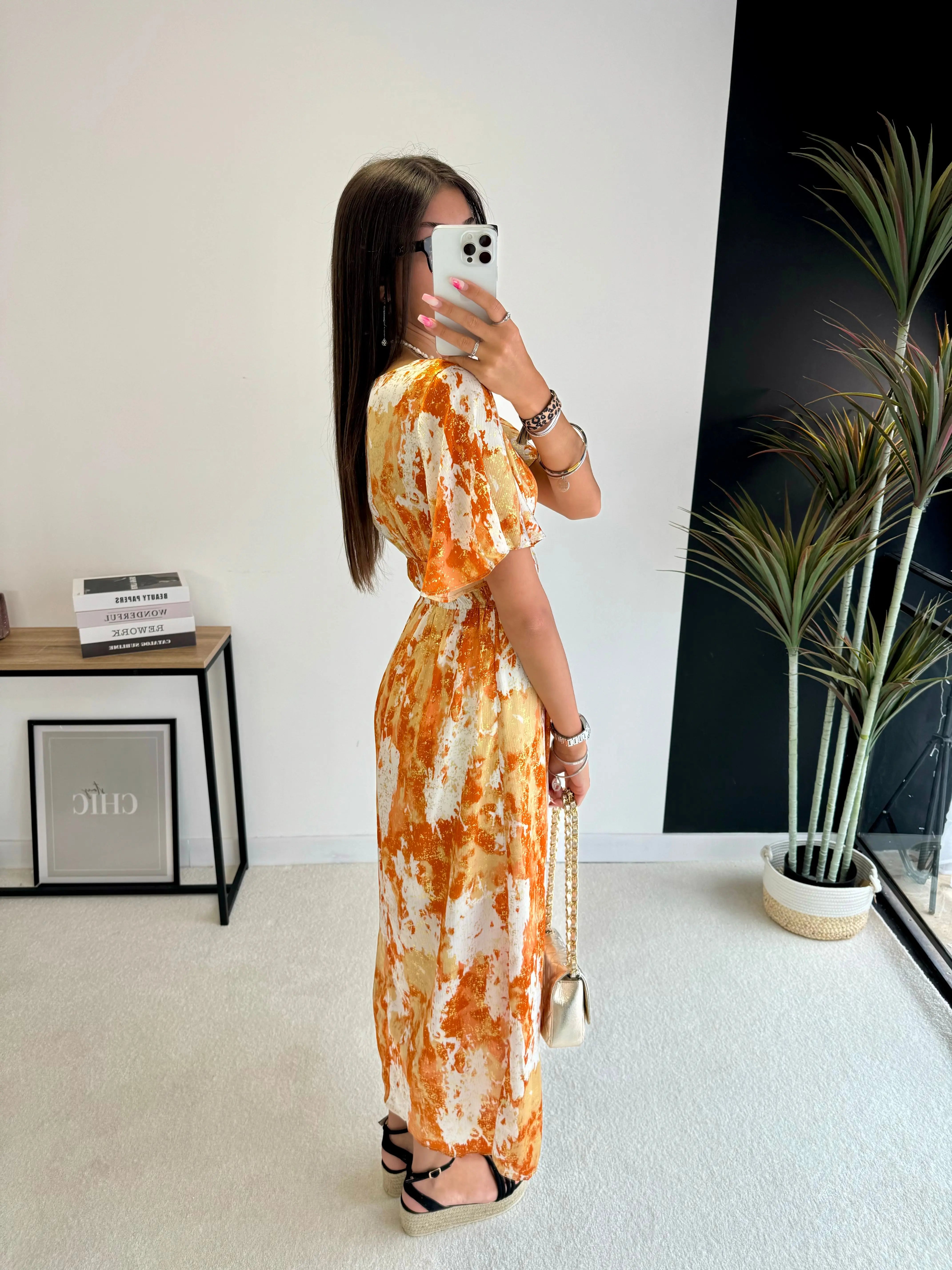 Robe longue orange DS.Sélection