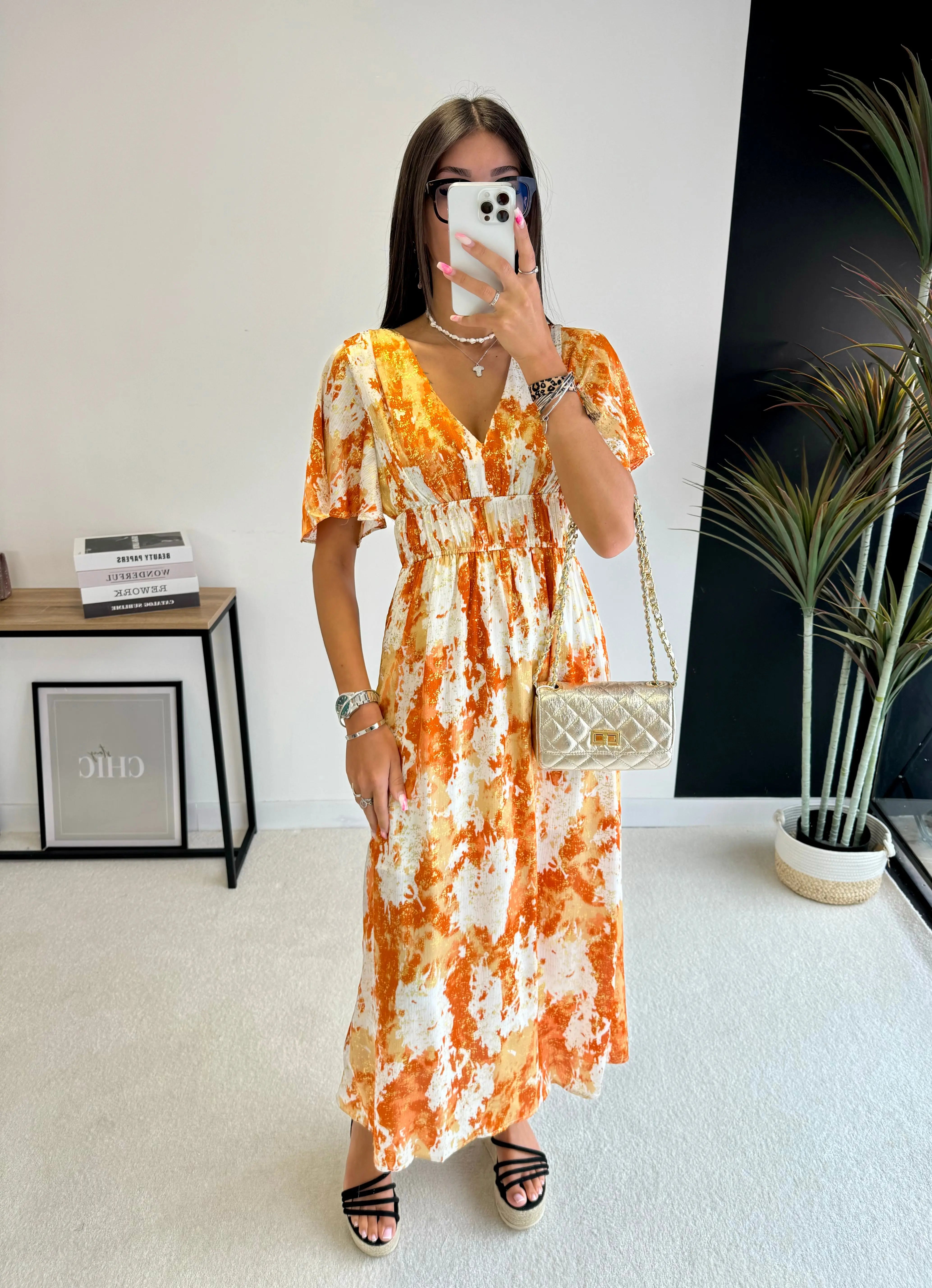 Robe longue orange DS.Sélection