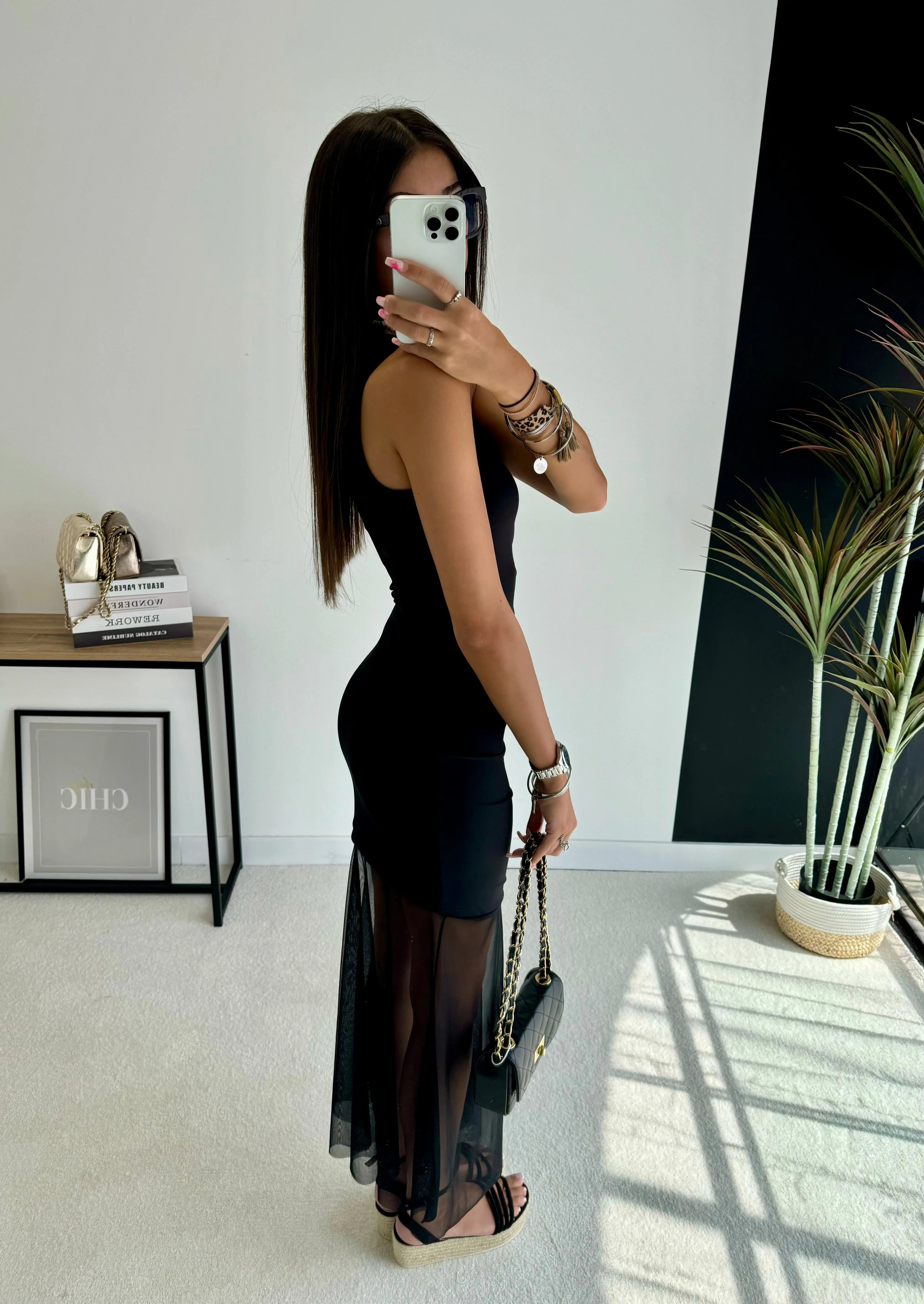Robe noire en tulle DS.Sélection