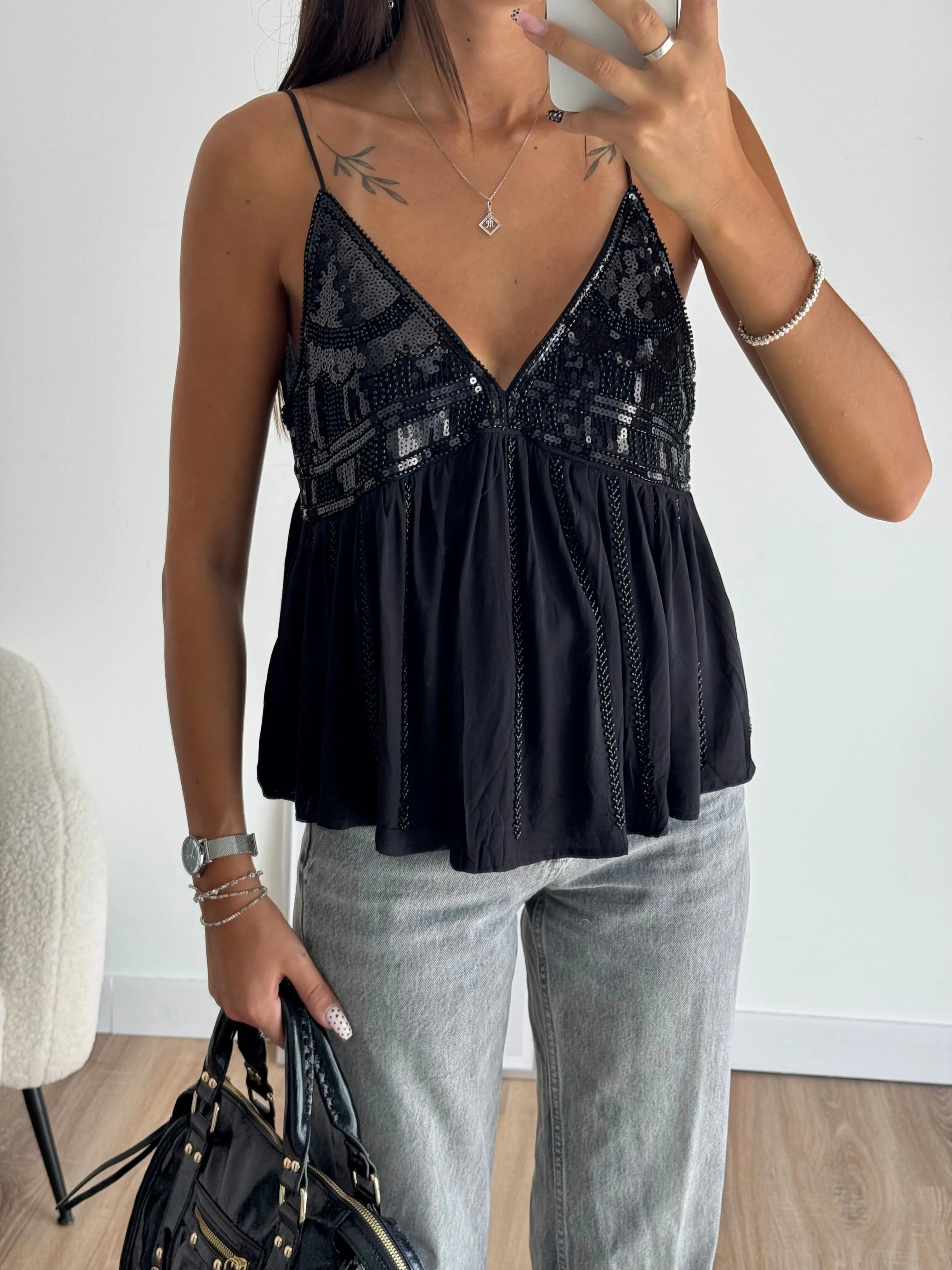 Top sequins noirs DS.Sélection