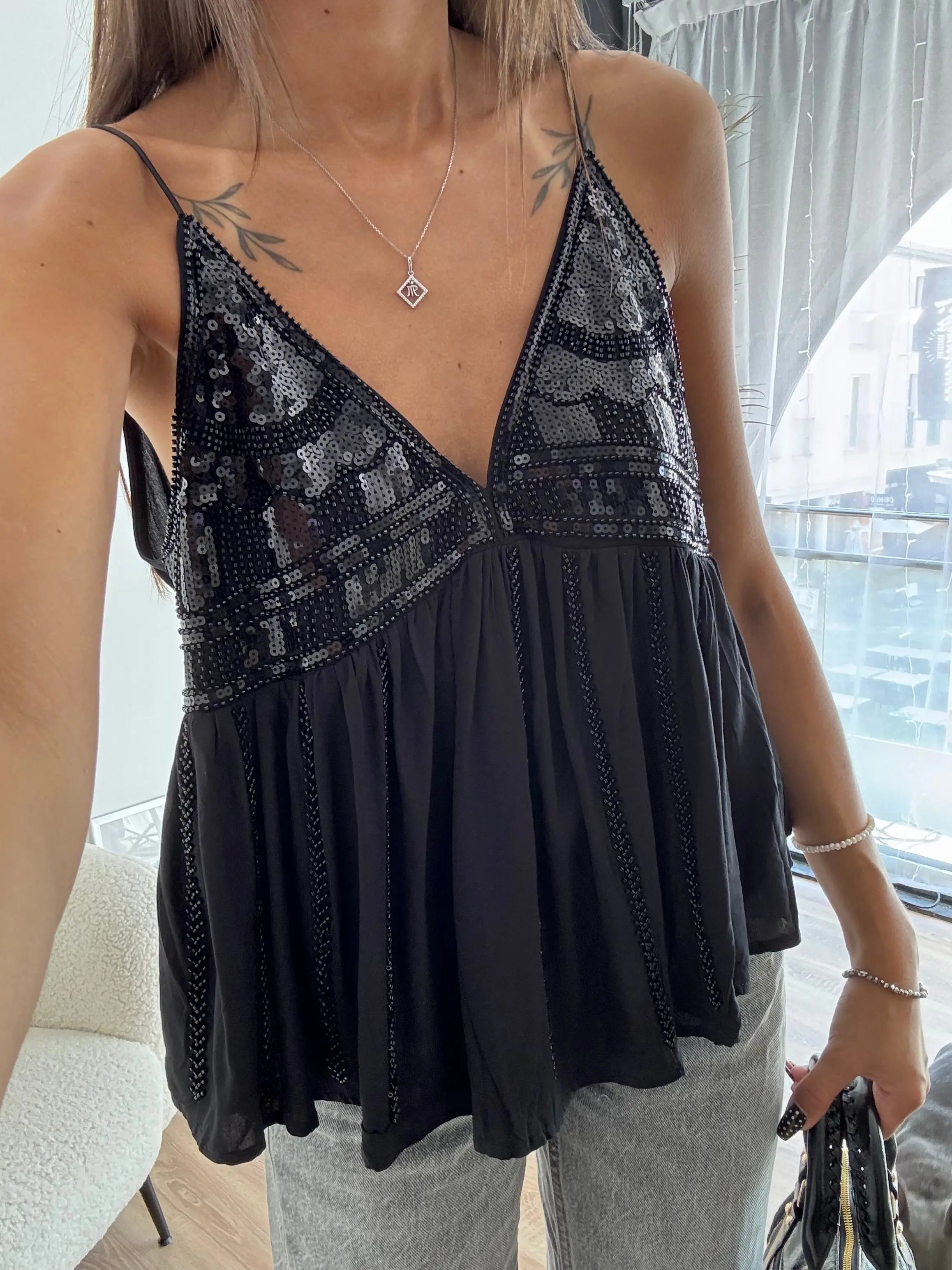 Top sequins noirs DS.Sélection