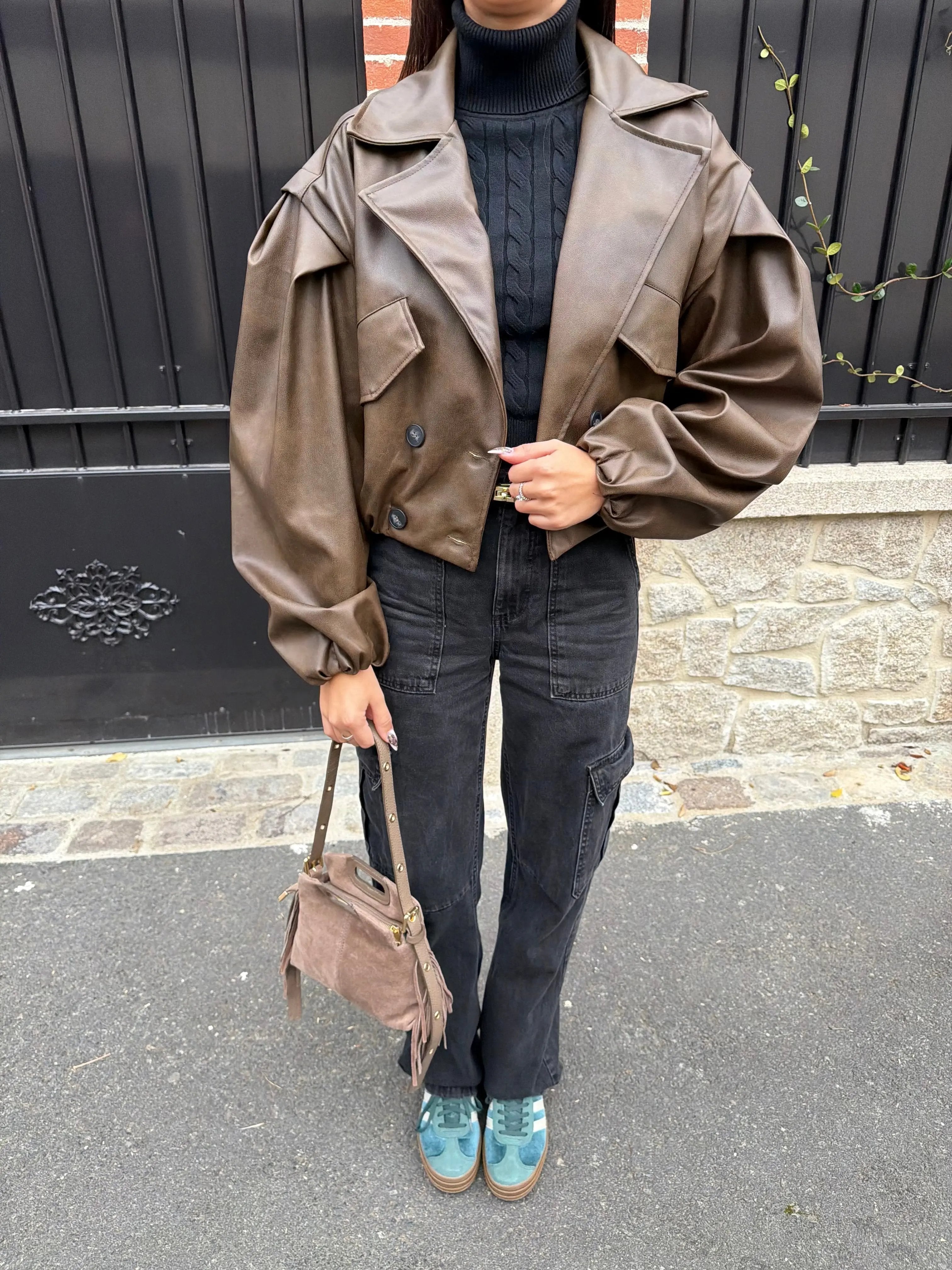 Trench simili marron DS.Sélection