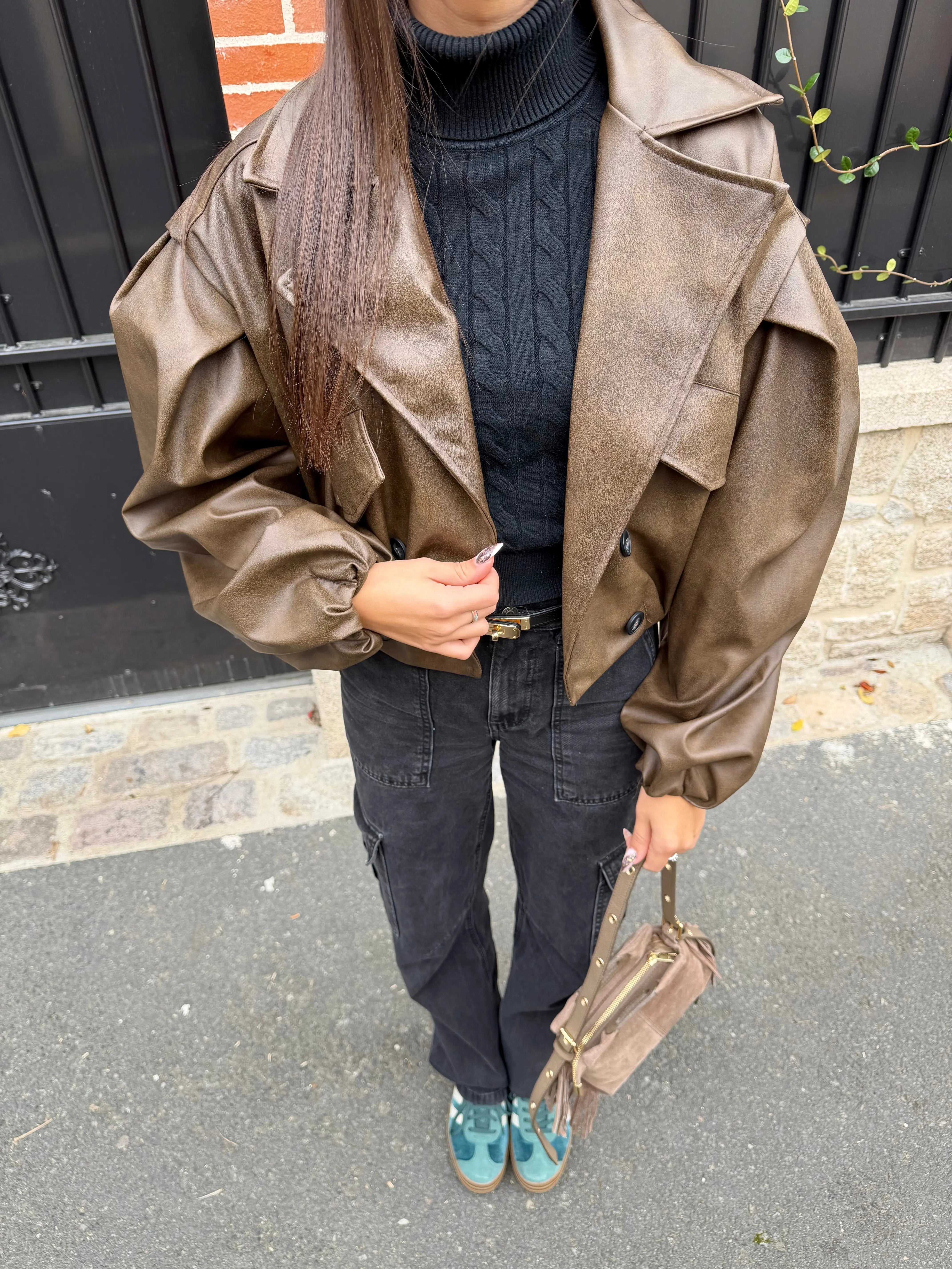 Trench simili marron DS.Sélection