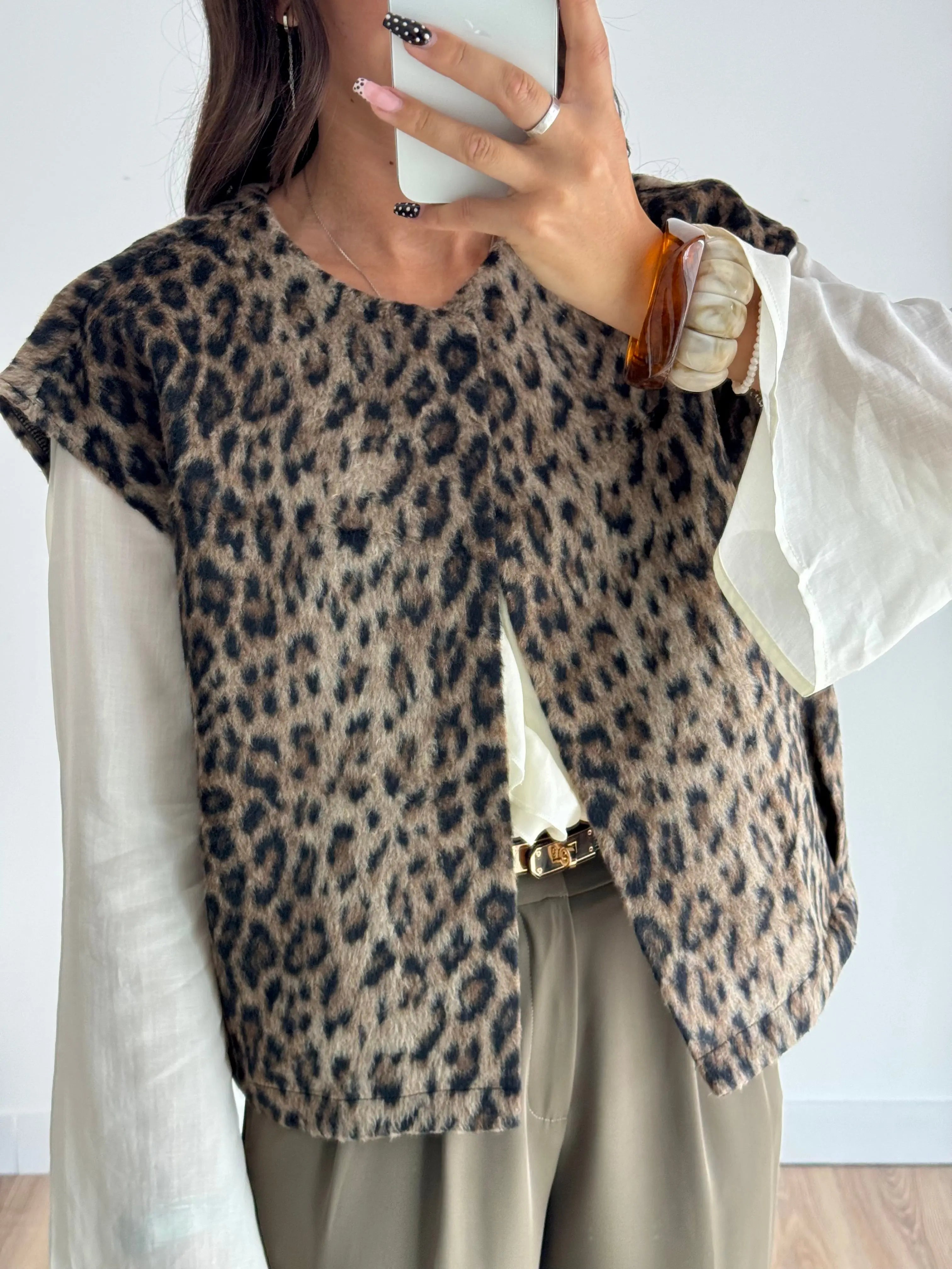 Veste sans manches léopard DS.Sélection
